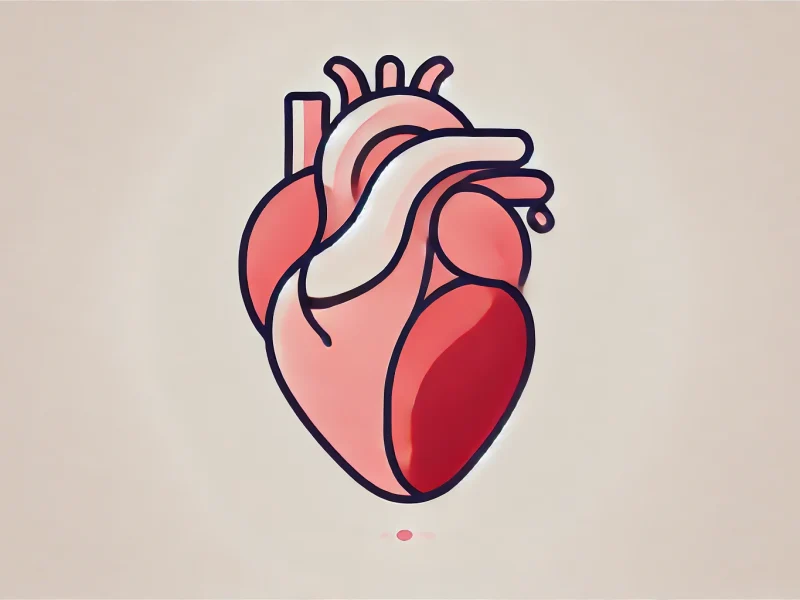 DALL·E 2024-08-19 20.52.20 - A minimalist illustration of a human heart, focusing on clean lines and simple shapes. The heart is depicted in a stylized, almost abstract form, with