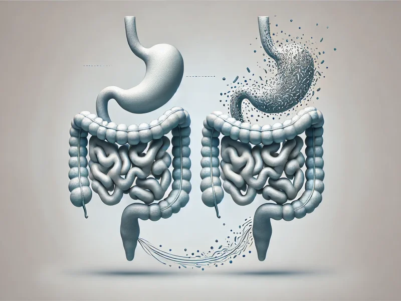 DALL·E 2024-09-22 20.45.34 - A minimalist and realistic illustration of microbiota transplantation in a 16_9 format without any text. The design shows two anatomically accurate di